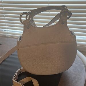 Elegant Gray Leather Handbag Crossbody